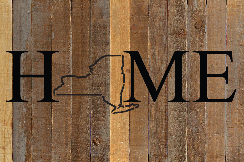 Home with [STATE] outline / 18x12 Reclaimed Wood Wall Art