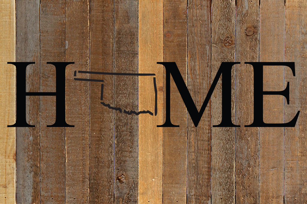 Home with [STATE] outline / 18x12 Reclaimed Wood Wall Art