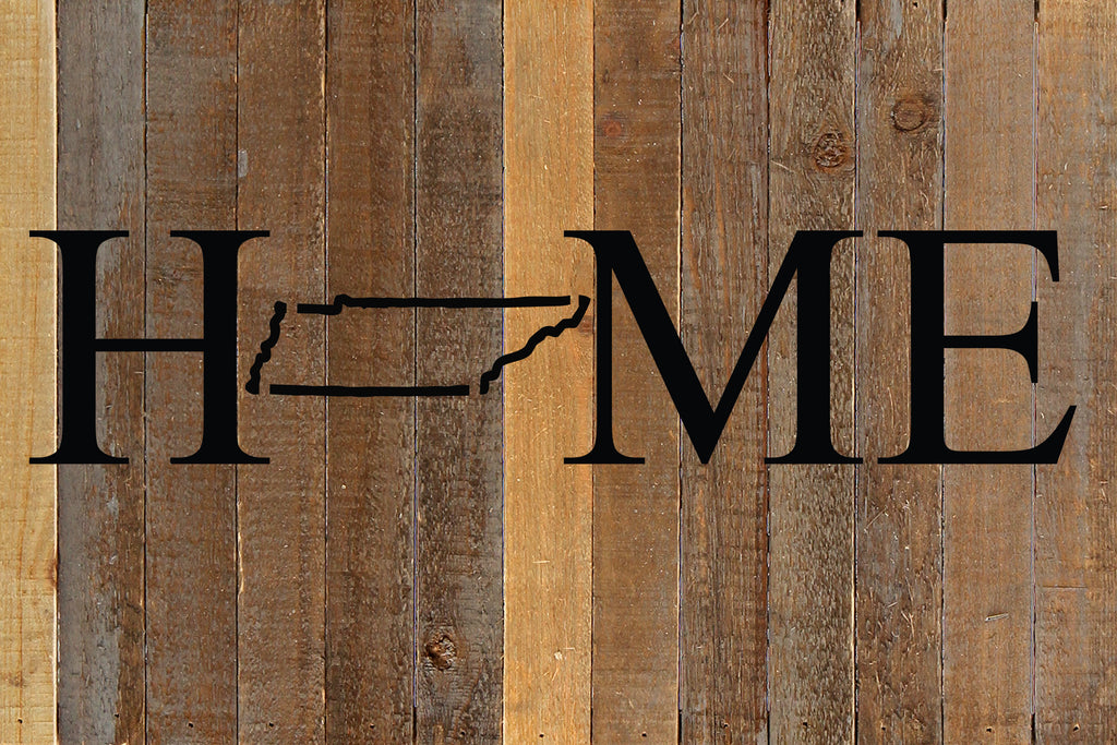 Home with [STATE] outline / 18x12 Reclaimed Wood Wall Art