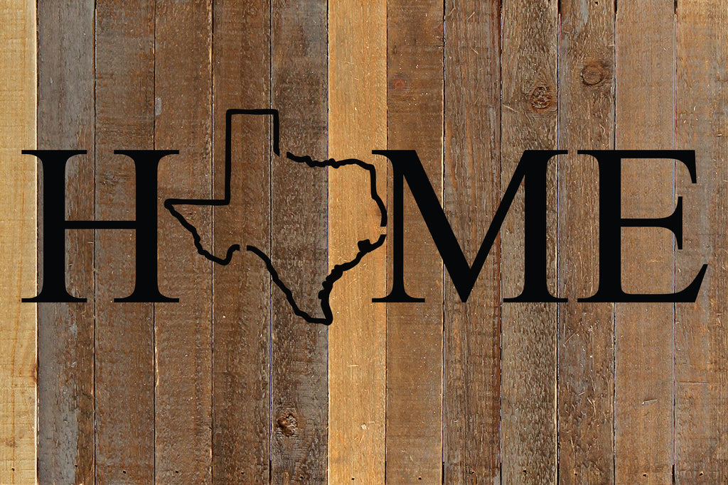 Home with [STATE] outline / 18x12 Reclaimed Wood Wall Art