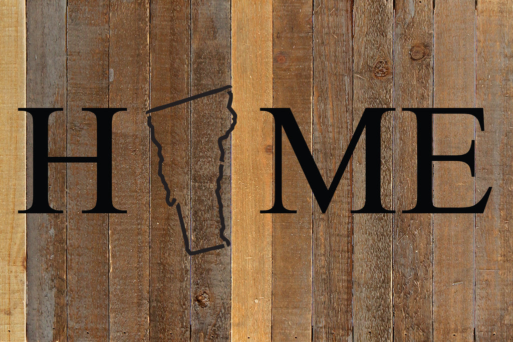 Home with [STATE] outline / 18x12 Reclaimed Wood Wall Art