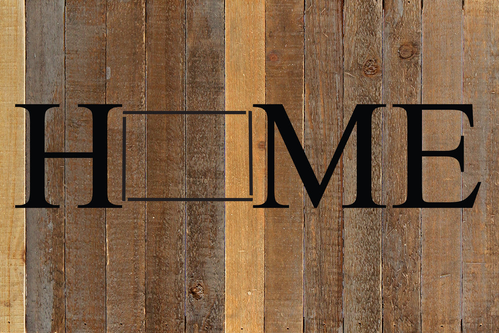Home with [STATE] outline / 18x12 Reclaimed Wood Wall Art