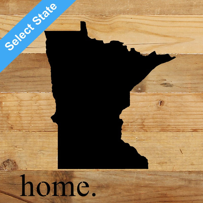 [STATE] Signs with the words home / 10"x10" Natural Reclaimed Wood Sign