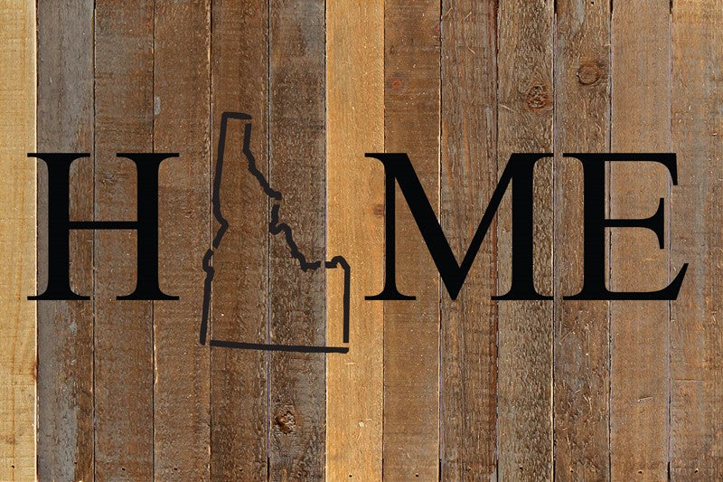 Home with [STATE] outline / 18x12 Reclaimed Wood Wall Art