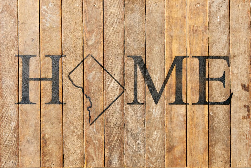 Home with [STATE] outline / 18x12 Reclaimed Wood Wall Art