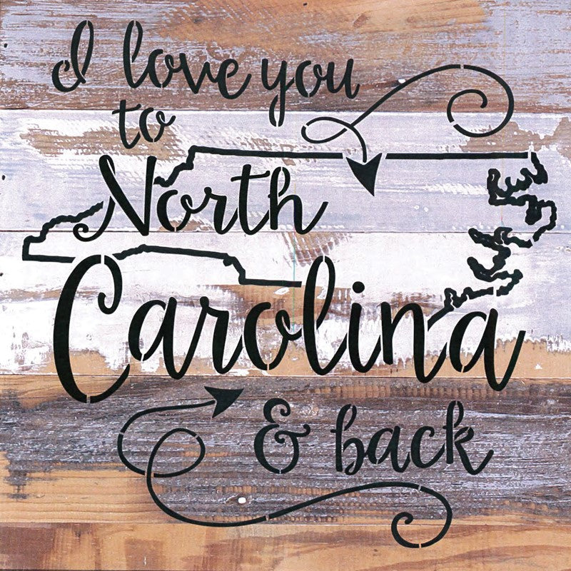 I love you to [STATE] and Back / 12x12 Reclaimed Wood Wall Art
