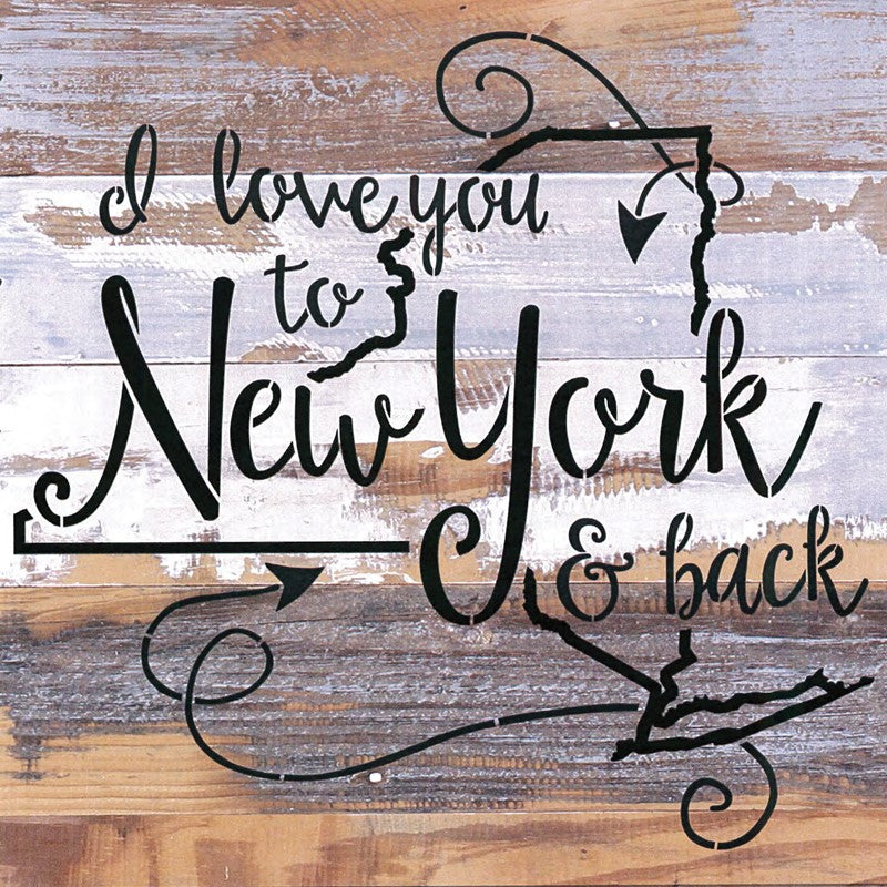 I love you to [STATE] and Back / 12x12 Reclaimed Wood Wall Art