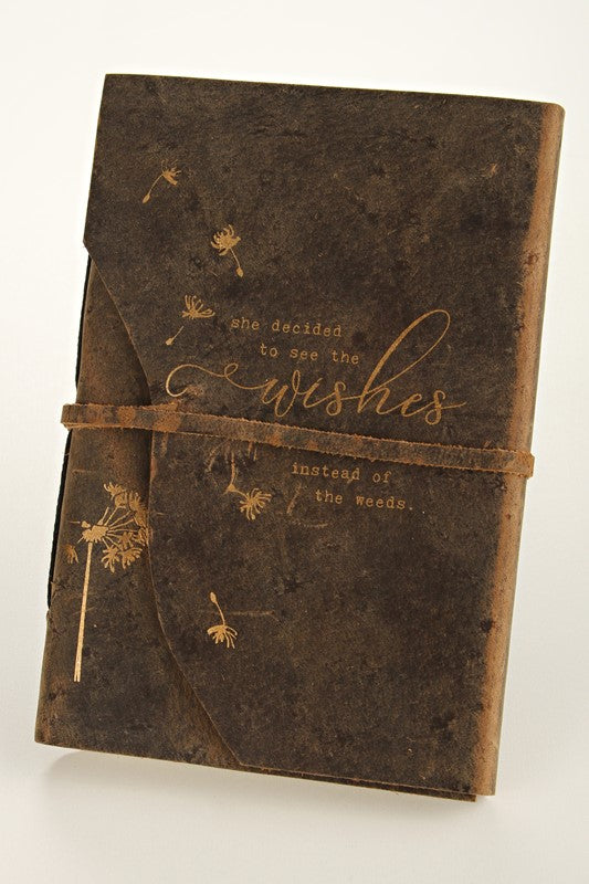 She decided to see the wishes instead of the weeds. / 5"x7" Journal